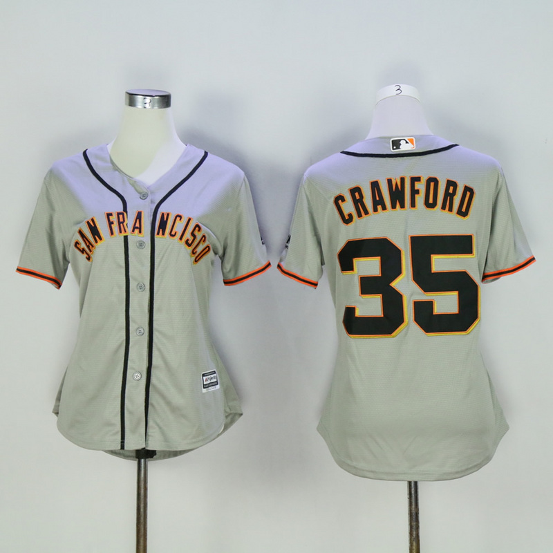 Women San Francisco Giants #35 Crawford Grey MLB Jerseys
